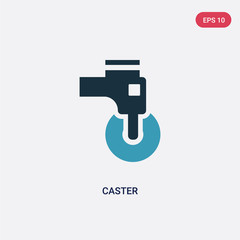 two color caster vector icon from transportation concept. isolated blue caster vector sign symbol can be use for web, mobile and logo. eps 10