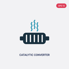 two color catalytic converter vector icon from transportation concept. isolated blue catalytic converter vector sign symbol can be use for web, mobile and logo. eps 10