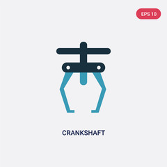 two color crankshaft vector icon from transportation concept. isolated blue crankshaft vector sign symbol can be use for web, mobile and logo. eps 10