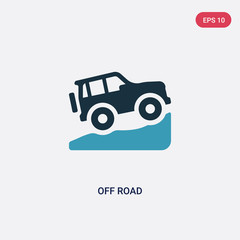 two color off road vector icon from transportation concept. isolated blue off road vector sign symbol can be use for web, mobile and logo. eps 10