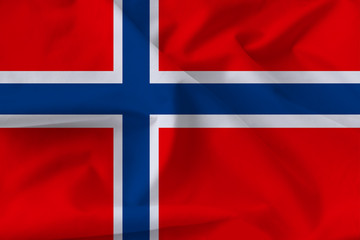 Obraz premium Beautiful silk flag of Norway with soft folds in the wind