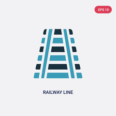 two color railway line vector icon from transport-aytan concept. isolated blue railway line vector sign symbol can be use for web, mobile and logo. eps 10