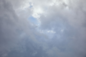 Fototapeta na wymiar Blue sky with overcast clouds and copy space