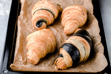 freshly baked croissants