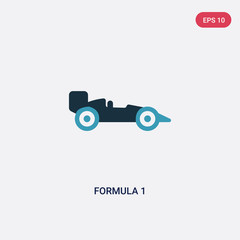 two color formula 1 vector icon from transport concept. isolated blue formula 1 vector sign symbol can be use for web, mobile and logo. eps 10