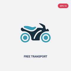 two color free transport vector icon from transport concept. isolated blue free transport vector sign symbol can be use for web, mobile and logo. eps 10