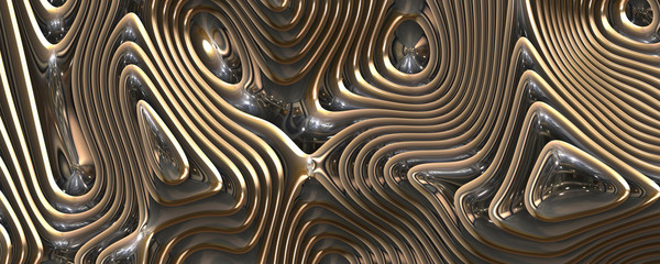 3d background abstract wavy metallic texture
