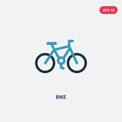 two color bike vector icon from travel concept. isolated blue bike vector sign symbol can be use for web, mobile and logo. eps 10