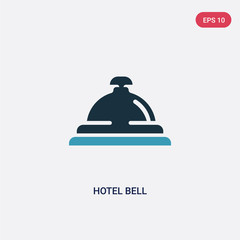 two color hotel bell vector icon from travel 2 concept. isolated blue hotel bell vector sign symbol can be use for web, mobile and logo. eps 10