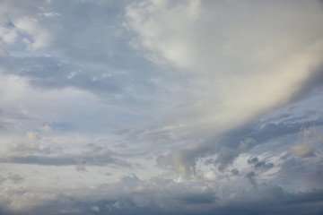 Naklejka na ściany i meble view of white and grey clouds on blue sky background