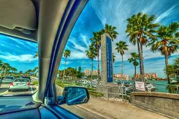 Driving on Clearwater Beach sea front
