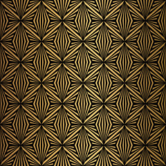 Art Deco Pattern. Seamless black and gold background.