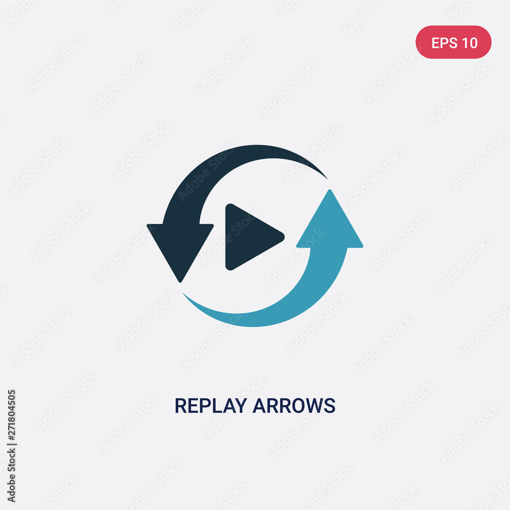 Aufkleber two color replay arrows vector icon from user interface concept. isolated blue replay arrows vector 