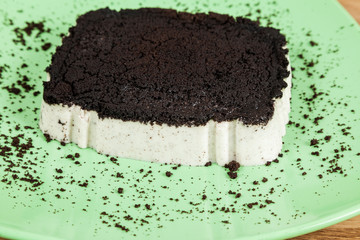Tasty dessert of milk made with black cookies