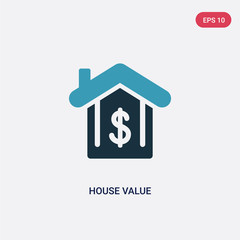 two color house value vector icon from user interface concept. isolated blue house value vector sign symbol can be use for web, mobile and logo. eps 10