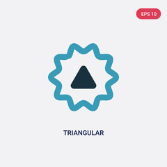 Obraz premium two color triangular vector icon from user interface concept. isolated blue triangular vector sign symbol can be use for web, mobile and logo. eps 10