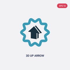 two color 3d up arrow vector icon from user interface concept. isolated blue 3d up arrow vector sign symbol can be use for web, mobile and logo. eps 10