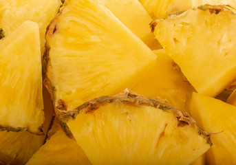 heap of slices of pineapple background