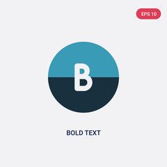 two color bold text vector icon from user interface concept. isolated blue bold text vector sign symbol can be use for web, mobile and logo. eps 10