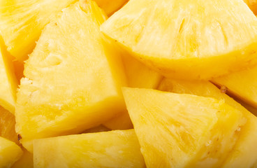 heap of slices of pineapple background