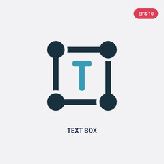 two color text box vector icon from user interface concept. isolated blue text box vector sign symbol can be use for web, mobile and logo. eps 10