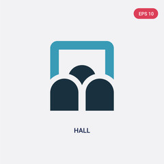 Fototapeta premium two color hall vector icon from user interface concept. isolated blue hall vector sign symbol can be use for web, mobile and logo. eps 10