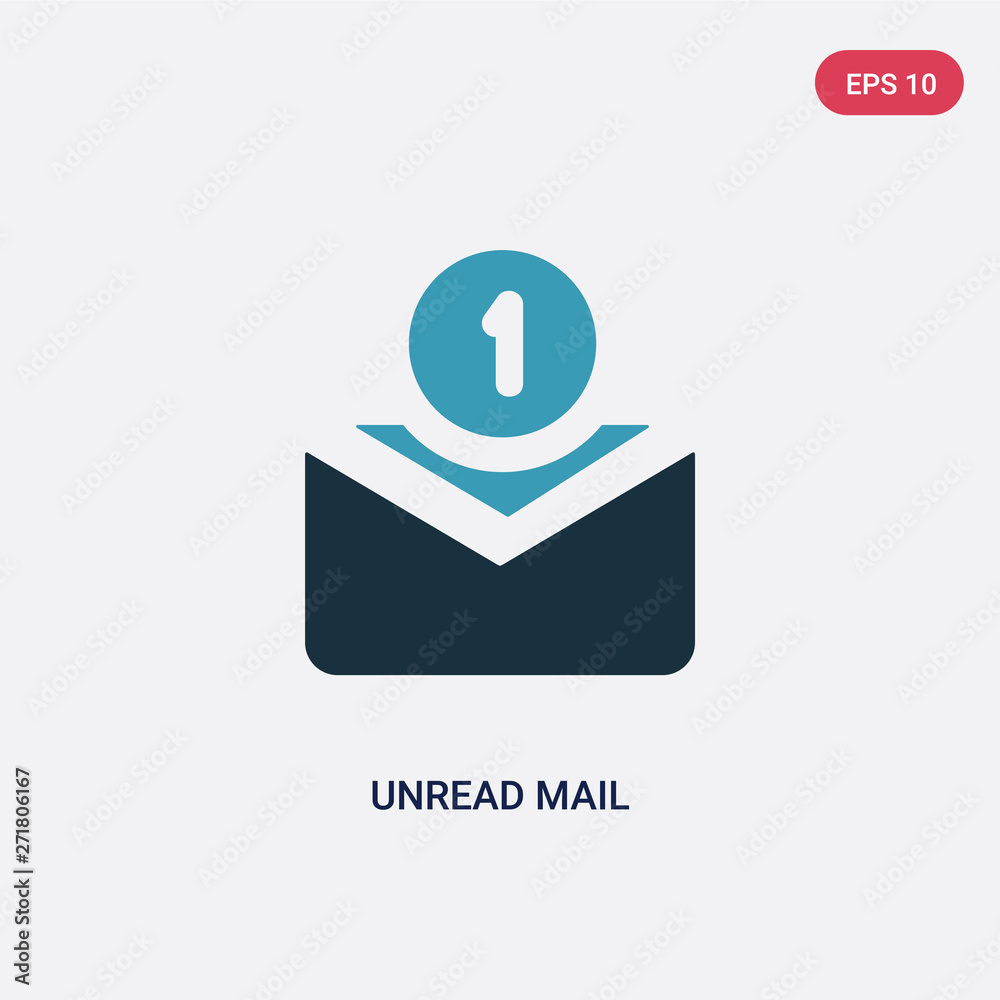 Poster two color unread mail vector icon from user interface concept. isolated blue unread mail vector sign