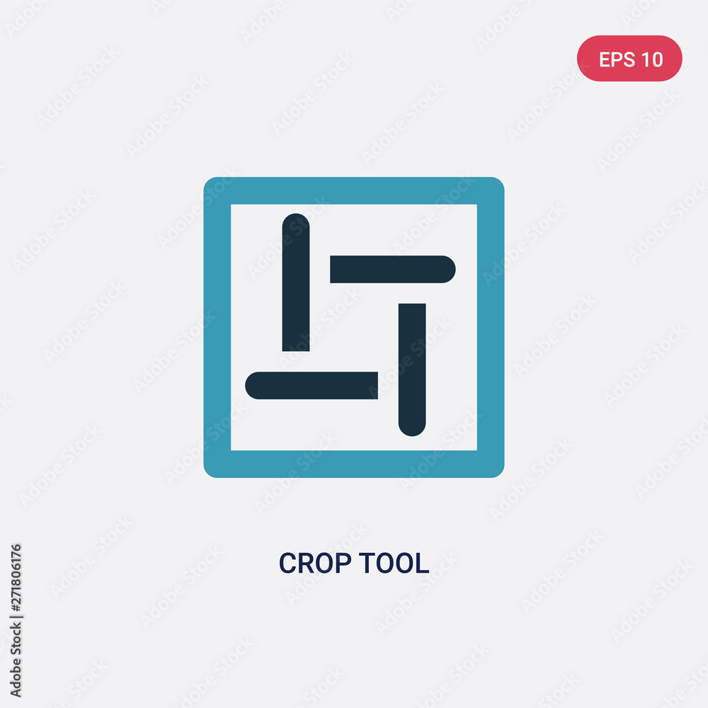 Poster two color crop tool vector icon from user interface concept. isolated blue crop tool vector sign sym