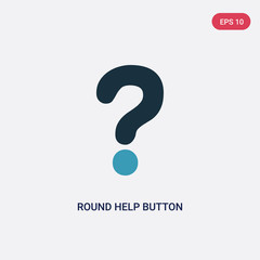 two color round help button vector icon from user interface concept. isolated blue round help button vector sign symbol can be use for web, mobile and logo. eps 10