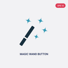 two color magic wand button vector icon from user interface concept. isolated blue magic wand button vector sign symbol can be use for web, mobile and logo. eps 10