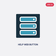 two color help web button vector icon from user interface concept. isolated blue help web button vector sign symbol can be use for web, mobile and logo. eps 10