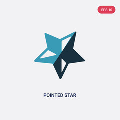 Obraz premium two color pointed star vector icon from user interface concept. isolated blue pointed star vector sign symbol can be use for web, mobile and logo. eps 10