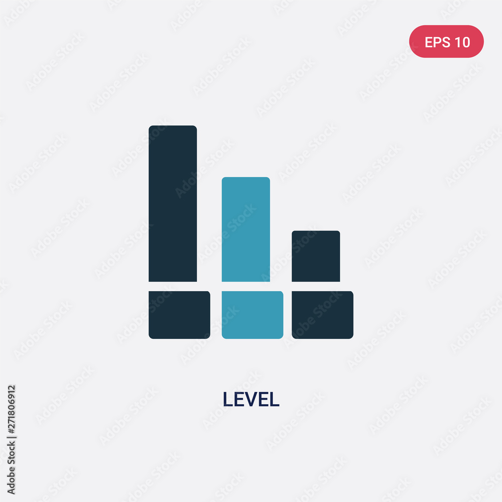 Poster two color level vector icon from user interface concept. isolated blue level vector sign symbol can 