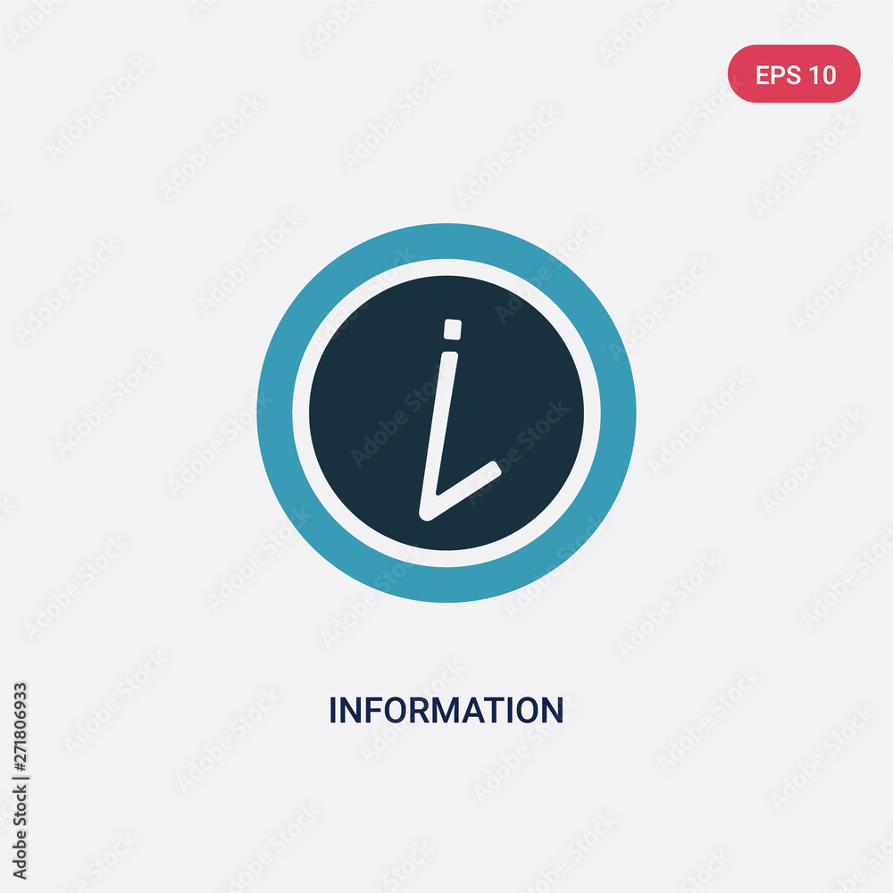 Poster two color information vector icon from user interface concept. isolated blue information vector sign