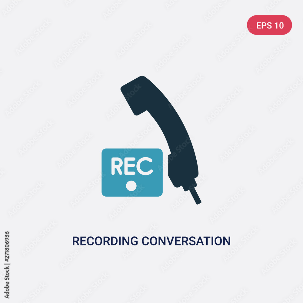 Poster two color recording conversation vector icon from user interface concept. isolated blue recording co