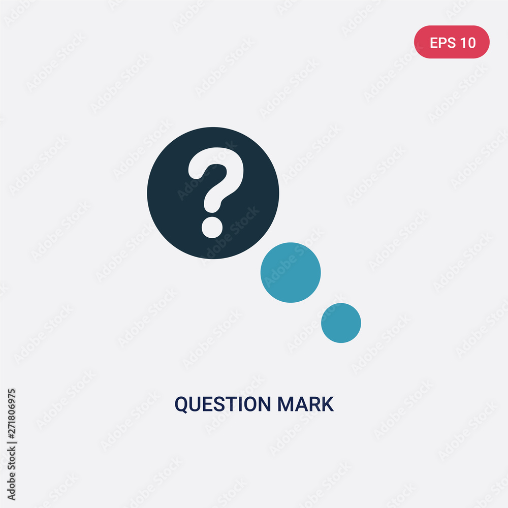 Poster two color question mark vector icon from user interface concept. isolated blue question mark vector 