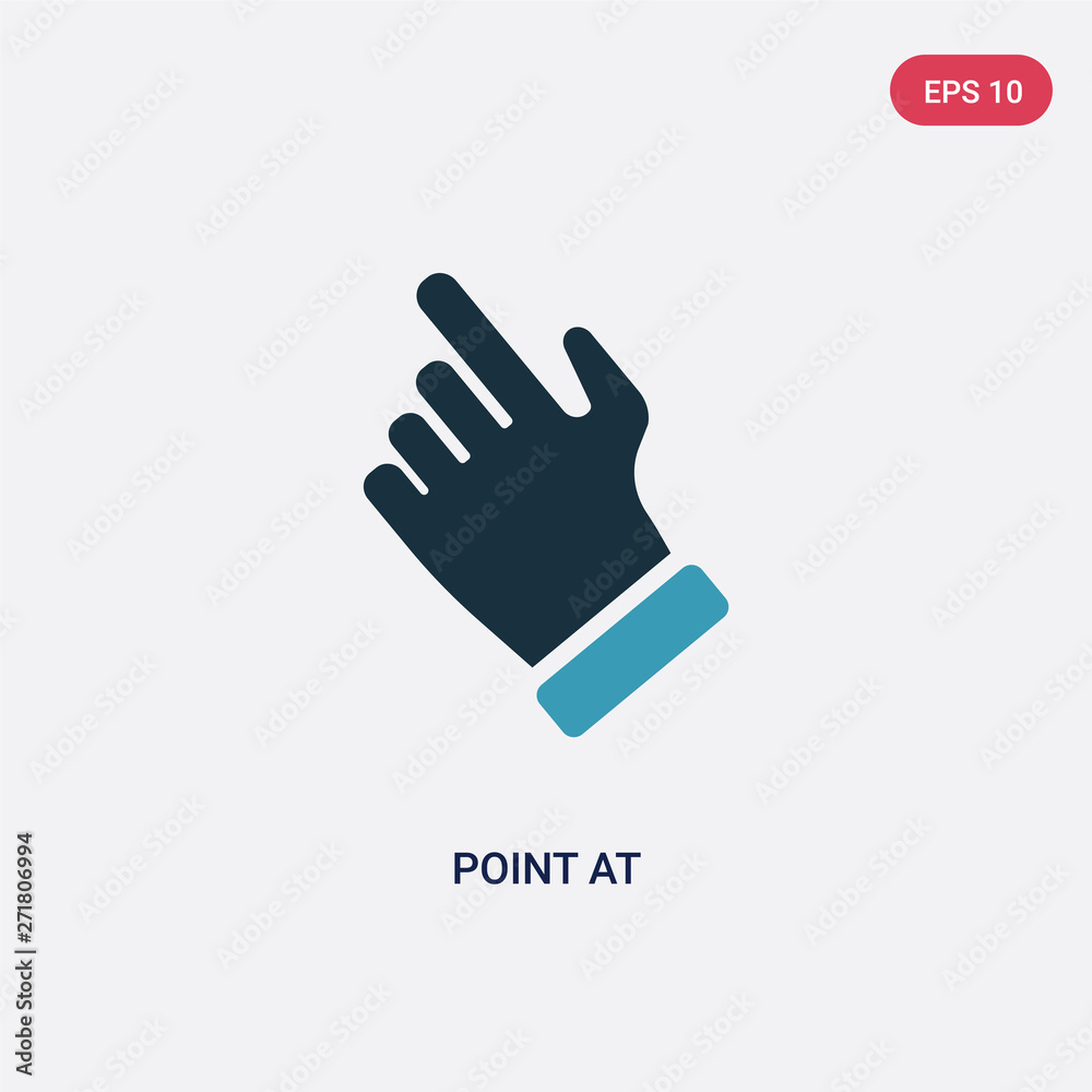 Poster two color point at vector icon from user interface concept. isolated blue point at vector sign symbo
