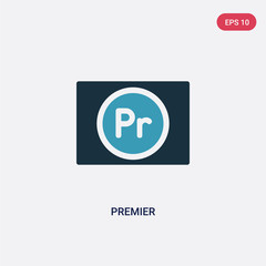 two color premier vector icon from user interface concept. isolated blue premier vector sign symbol can be use for web, mobile and logo. eps 10