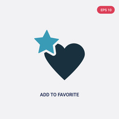 two color add to favorite vector icon from user interface concept. isolated blue add to favorite vector sign symbol can be use for web, mobile and logo. eps 10