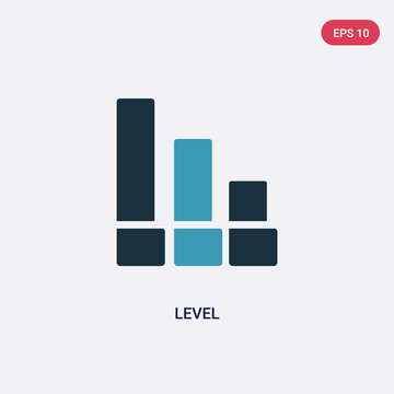 two color level vector icon from user interface concept. isolated blue level vector sign symbol can be use for web, mobile and logo. eps 10