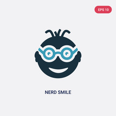 two color nerd smile vector icon from user interface concept. isolated blue nerd smile vector sign symbol can be use for web, mobile and logo. eps 10