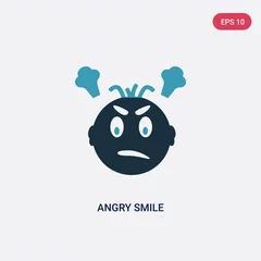 Fotobehang two color angry smile vector icon from user interface concept. isolated blue angry smile vector sign symbol can be use for web, mobile and logo. eps 10 © zaurrahimov