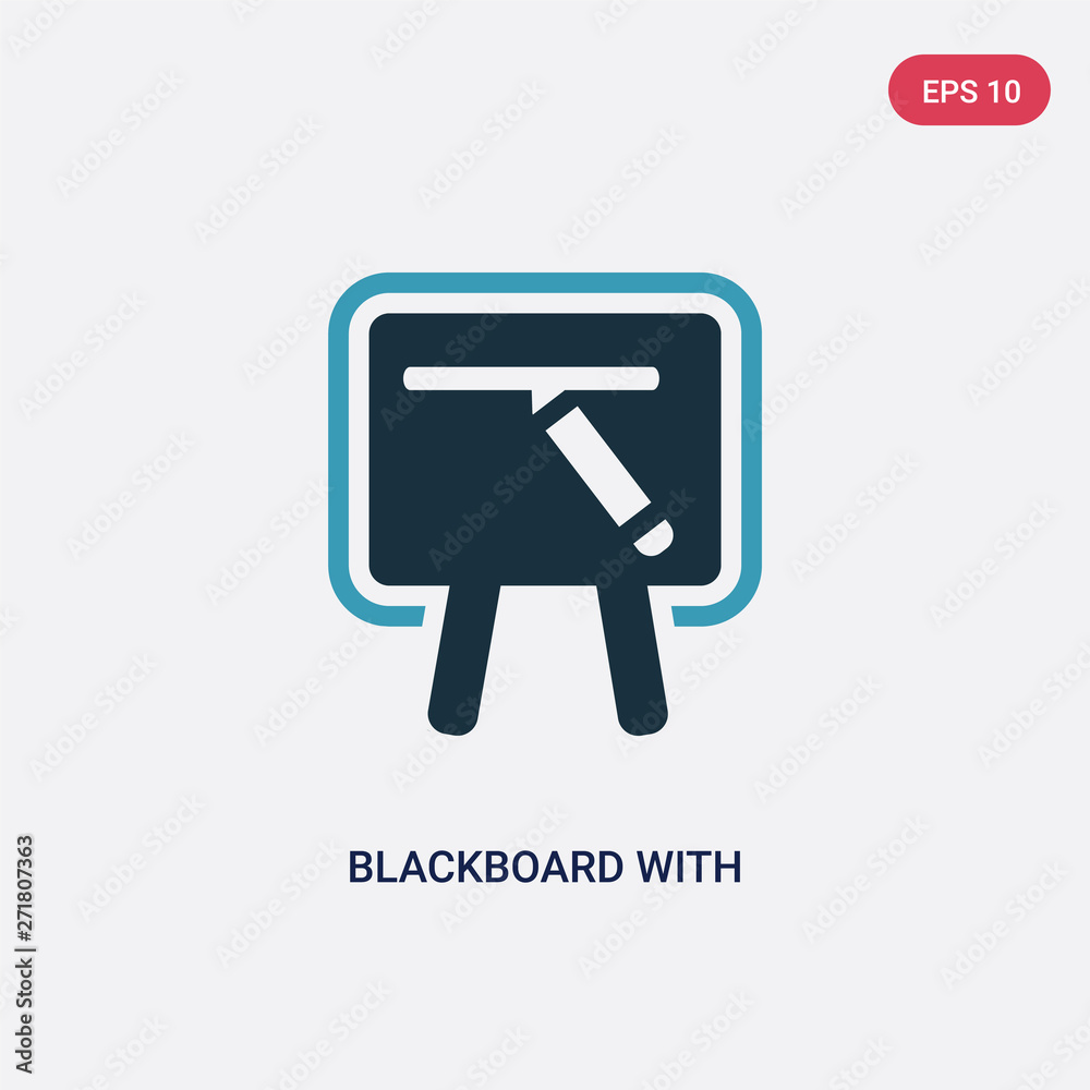 Poster two color blackboard with vector icon from user interface concept. isolated blue blackboard with vec