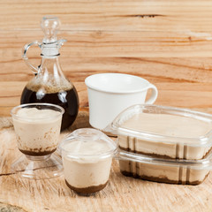 Tasty milk dessert made with coffee