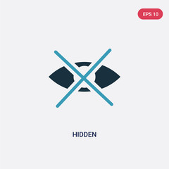 two color hidden vector icon from user interface concept. isolated blue hidden vector sign symbol can be use for web, mobile and logo. eps 10