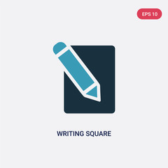 two color writing square vector icon from user interface concept. isolated blue writing square vector sign symbol can be use for web, mobile and logo. eps 10