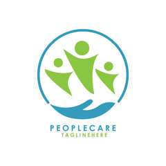 PEOPLE CARE LOGO DESIGN VECTOR