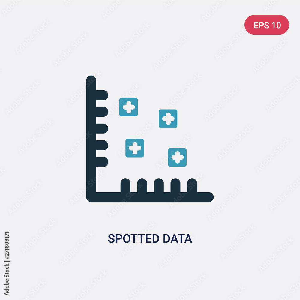 Poster two color spotted data vector icon from user interface concept. isolated blue spotted data vector si