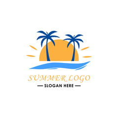 Obraz premium Summer Beach Holiday logo design 