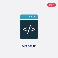 two color data coding vector icon from user interface concept. isolated blue data coding vector sign symbol can be use for web, mobile and logo. eps 10